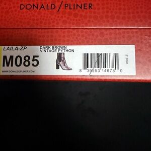 Donald J. Pliner Dark Brown Vintage Python Ankle Boots